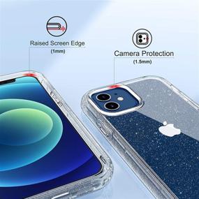 img 1 attached to 💎 Imguardz Clear Glitter Case for iPhone 12/12 Pro + Screen Protector [2 Pack] - Bling Sparkle Hybrid Bumper Cover for Women - Shockproof & Stylish!