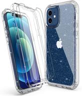 💎 imguardz clear glitter case for iphone 12/12 pro + screen protector [2 pack] - bling sparkle hybrid bumper cover for women - shockproof & stylish! logo