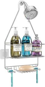 img 4 attached to KeFanta Hanging Shower Caddy: Maximize Bathroom Storage with Stainless Steel Organizer Shelf for Shampoo and Soap Holder Over Shower Head