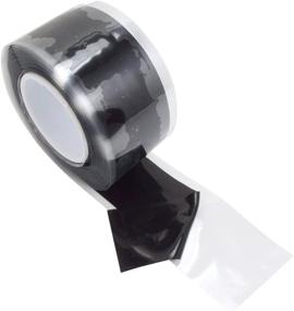 img 1 attached to 🚲 Silicone Self Fusing Bicycle Handlebar Repair Tape - 10ft Roll by Domain Cycling (Black)