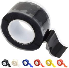 img 4 attached to 🚲 Silicone Self Fusing Bicycle Handlebar Repair Tape - 10ft Roll by Domain Cycling (Black)