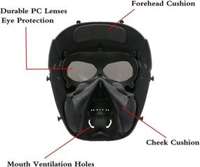 img 2 attached to 🔥 Airsoft Mask Tactical Full Face Protection with Anti-fog Fans - Adjustable Skull Mask with Strap