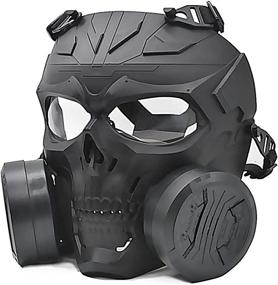 img 3 attached to 🔥 Airsoft Mask Tactical Full Face Protection with Anti-fog Fans - Adjustable Skull Mask with Strap