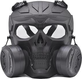 img 4 attached to 🔥 Airsoft Mask Tactical Full Face Protection with Anti-fog Fans - Adjustable Skull Mask with Strap