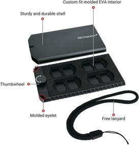 img 3 attached to 📸 Чехол PROfezzion из алюминия для карт памяти Slim | Вмещает 4 карты CFexpress Type A и 8 TF/Micro SD | Антишоковый и защищенный от пыли с формованным интерьером из EVA