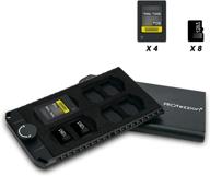 📸 profezzion slim aluminum memory card case | holds 4 cfexpress type a & 8 tf/micro sd cards | anti-shock & dust-resistant with molded eva interior logo