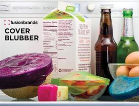 img 1 attached to 🍽️ FusionBrands CoverBlubber - Multicolored 4 Pack of Stretchable, Silicone Reusable Food Covers - Keep Leftovers, Fruits, Vegetables Fresh & Safe in Refrigerators and Freezers - Sizes: Small, Medium, Large, XLarge