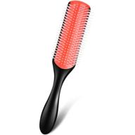 experience effortless styling with the 9-row cushion nylon bristle massage hair brush - perfect for detangling, volumizing, shaping, and defining curls (pink) logo