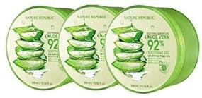 img 3 attached to 🌿 Imported Korean Cosmetic: Nature Republic Aloe Vera 92% Soothing Gel - Set of 3 - for Soothing and Moisturizing