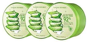 img 2 attached to 🌿 Imported Korean Cosmetic: Nature Republic Aloe Vera 92% Soothing Gel - Set of 3 - for Soothing and Moisturizing