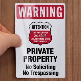 img 1 attached to Private Property No Soliciting Sticker Occupational Health & Safety Products