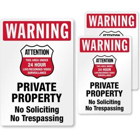 img 4 attached to Private Property No Soliciting Sticker Occupational Health & Safety Products
