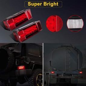 img 2 attached to 🚛 LIMICAR Rectangular LED Trailer Lights Kit: Waterproof, Low Profile, Tail/Stop/Brake/Turn/Running/License Plate Rear Lights for Trailer Truck Van Marine 12V Red (Pack of 2)
