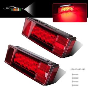 img 4 attached to 🚛 LIMICAR Rectangular LED Trailer Lights Kit: Waterproof, Low Profile, Tail/Stop/Brake/Turn/Running/License Plate Rear Lights for Trailer Truck Van Marine 12V Red (Pack of 2)