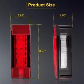 img 1 attached to 🚛 LIMICAR Rectangular LED Trailer Lights Kit: Waterproof, Low Profile, Tail/Stop/Brake/Turn/Running/License Plate Rear Lights for Trailer Truck Van Marine 12V Red (Pack of 2)