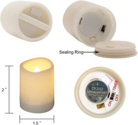 img 3 attached to 🕯️ DRomance Set of 12 Waterproof Flameless Votive Candles with Timer, Battery Operated LED Tealight Flickering Candles for Wedding Party Décor - Warm Light Plastic Candles (1.5 x 2 Inches)