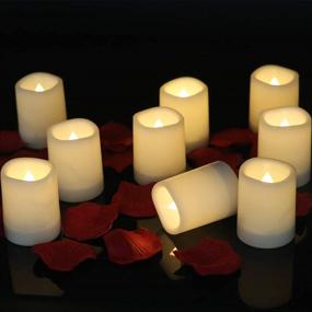 img 2 attached to 🕯️ DRomance Set of 12 Waterproof Flameless Votive Candles with Timer, Battery Operated LED Tealight Flickering Candles for Wedding Party Décor - Warm Light Plastic Candles (1.5 x 2 Inches)