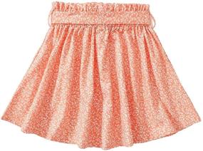 img 3 attached to 🌺 Milumia Girl's Boho Ditsy Floral Paperbag Waist A-Line Short Skirt with Knot Front Belt