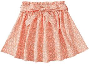 img 4 attached to 🌺 Milumia Girl's Boho Ditsy Floral Paperbag Waist A-Line Short Skirt with Knot Front Belt