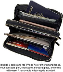 img 2 attached to 👜 Grain Brown Women's Handbags & Wallets: Double Wristlet Checkbook Passport