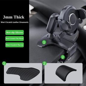 img 1 attached to 360 Degree Rotation Car Phone Holder Mount - Dashboard Clip Mount for 4.7 to 6.7 inch Smartphone (Black)