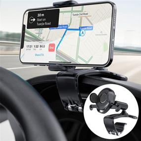 img 4 attached to 360 Degree Rotation Car Phone Holder Mount - Dashboard Clip Mount for 4.7 to 6.7 inch Smartphone (Black)