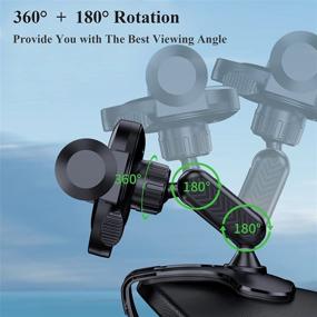 img 2 attached to 360 Degree Rotation Car Phone Holder Mount - Dashboard Clip Mount for 4.7 to 6.7 inch Smartphone (Black)