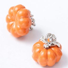 img 1 attached to 🎃 Set of 12 Halloween Pumpkin Charms: 3D Orange Enamel Metal Pendants for DIY Jewelry Making - Ideal for Earrings, Bracelets, Necklaces, and More - Pumpkin Charms (Z155)