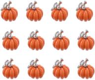 🎃 set of 12 halloween pumpkin charms: 3d orange enamel metal pendants for diy jewelry making - ideal for earrings, bracelets, necklaces, and more - pumpkin charms (z155) logo