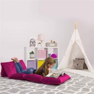 🛋️ premium cushion and lounger covers for teenage girls - posh creations kids floor (queen pillows excluded) - cozy soft, pink, size logo