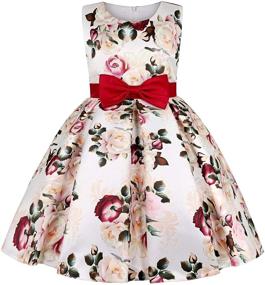 img 4 attached to 👗 Charming Wedding Dresses with Festive Printed Designs for Girls' Clothing