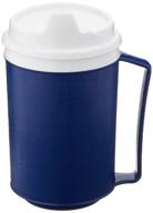 🍵 sammons preston 51471 insulated mug with spouted lid: durable 12 oz blue travel coffee cup for elderly & handicapped - hot/cold liquid beverages, tea, smoothies, weak grip friendly логотип