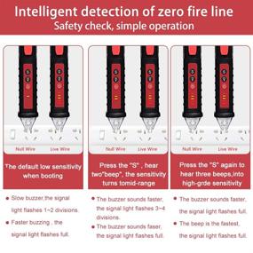 img 2 attached to 🔌 Adjustable Sensitivity Voltage Tester - Tiancai Non Contact Electroscope with LED Flashlight, Buzzer, Display Screen & Pocket Clip | High-Precision Smart Tool for 12V-1000V Testing