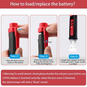 img 1 attached to 🔌 Adjustable Sensitivity Voltage Tester - Tiancai Non Contact Electroscope with LED Flashlight, Buzzer, Display Screen & Pocket Clip | High-Precision Smart Tool for 12V-1000V Testing