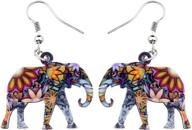 bonsny acrylic africa jungle elephant statement 🐘 earrings: exquisite jewelry charms for women & kids logo