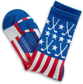 img 1 attached to ChalkTalkSPORTS Hockey Cushioned Socks Patriotic