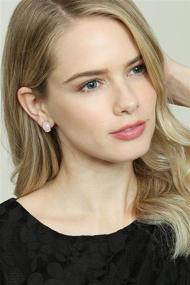 img 1 attached to 💎 Natural Stone Statement Earrings - Geometric Faceted Round and Oval Studs