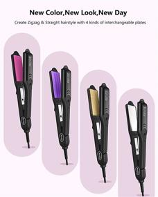 img 2 attached to Terviiix Hair Crimper for Women - 4 Interchangeable Plates, Keratin & Argan Oil Infused Crimping Iron for Hair - Volumizing Crimper Hair Iron with 5 Heat Settings & 60 Min Auto Off