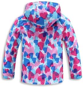 img 3 attached to OLEK Lightweight Waterproof Hooded Rain Jackets with Fleece Lining - Ideal Outdoor Windproof Coat for Boys and Girls