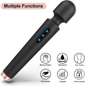 img 3 attached to 💆 Fuirre Upgrade Memory Function Big Electric Wand Massager - USB Rechargeable, Cordless Handheld, Portable and Powerful - Relieve Muscle Fatigue in Neck, Shoulders, and Back - 2.16*11.8in (Black)