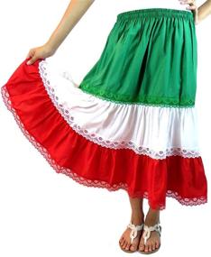 img 1 attached to 🌈 Vibrant Mexican Skirt Collection: Leos Imports Offers 3 Colors to Transform Your Wardrobe!