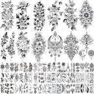 💧 waterproof temporary tattoos stickers - set of 72 large flower designs for women, fake body art arm sketch tattoo stickers for women logo