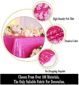 img 2 attached to 🎀 Hot Pink Sequin Rectangular Tablecloth - 60x102 Inches for Party Cake and Dessert Table Décor