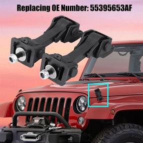 img 1 attached to Hood Latch Kit for Jeep Wrangler JK 2007-2016, 2 Sets of Safety Catch & Brackets, OE# 55395653AF, for Sport Utility 2-Door/4-Door