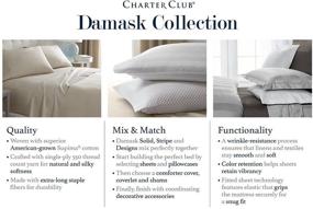 img 1 attached to 🛏️ Charter Club Damask Stripe King 4-Pc Sheet Set, 550 Thread Count Pure Supima Cotton (Smoke): Luxurious Bedding for a Blissful Sleep Experience