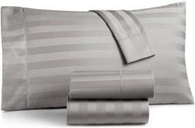 img 3 attached to 🛏️ Charter Club Damask Stripe King 4-Pc Sheet Set, 550 Thread Count Pure Supima Cotton (Smoke): Luxurious Bedding for a Blissful Sleep Experience