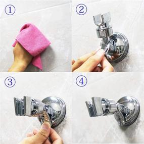 img 2 attached to 🚿 Versatile Shower Head Holder: Adjustable, Removable Handheld & Wall Mounted Suction Bracket (Silver-1)