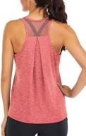 🏃 ictive loose fit racerback tank tops for women with mesh backless detail - ideal for running and workouts logo