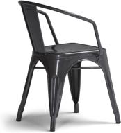 🪑 simpli home larkin industrial metal dining arm chair (set of 2) in grey, pre-assembled logo
