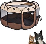 🐾 sararoom portable foldable pet playpen: puppy exercise pen kennel for dogs cats - indoor outdoor travel camping use, with carrying case logo